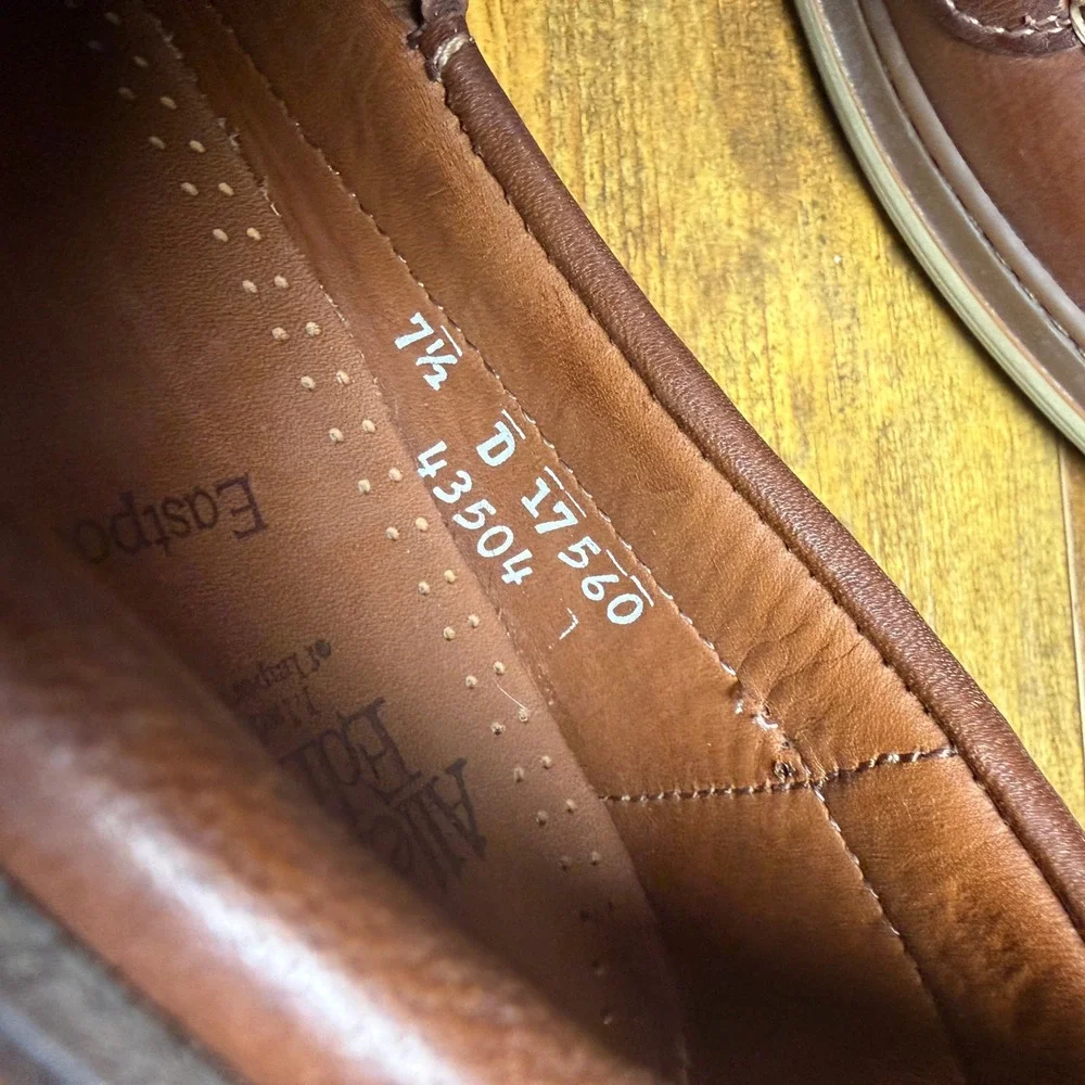 Allen‎ Edmonds Eastport 43504 Brown Leather Boat Shoes Mens 7.5 D